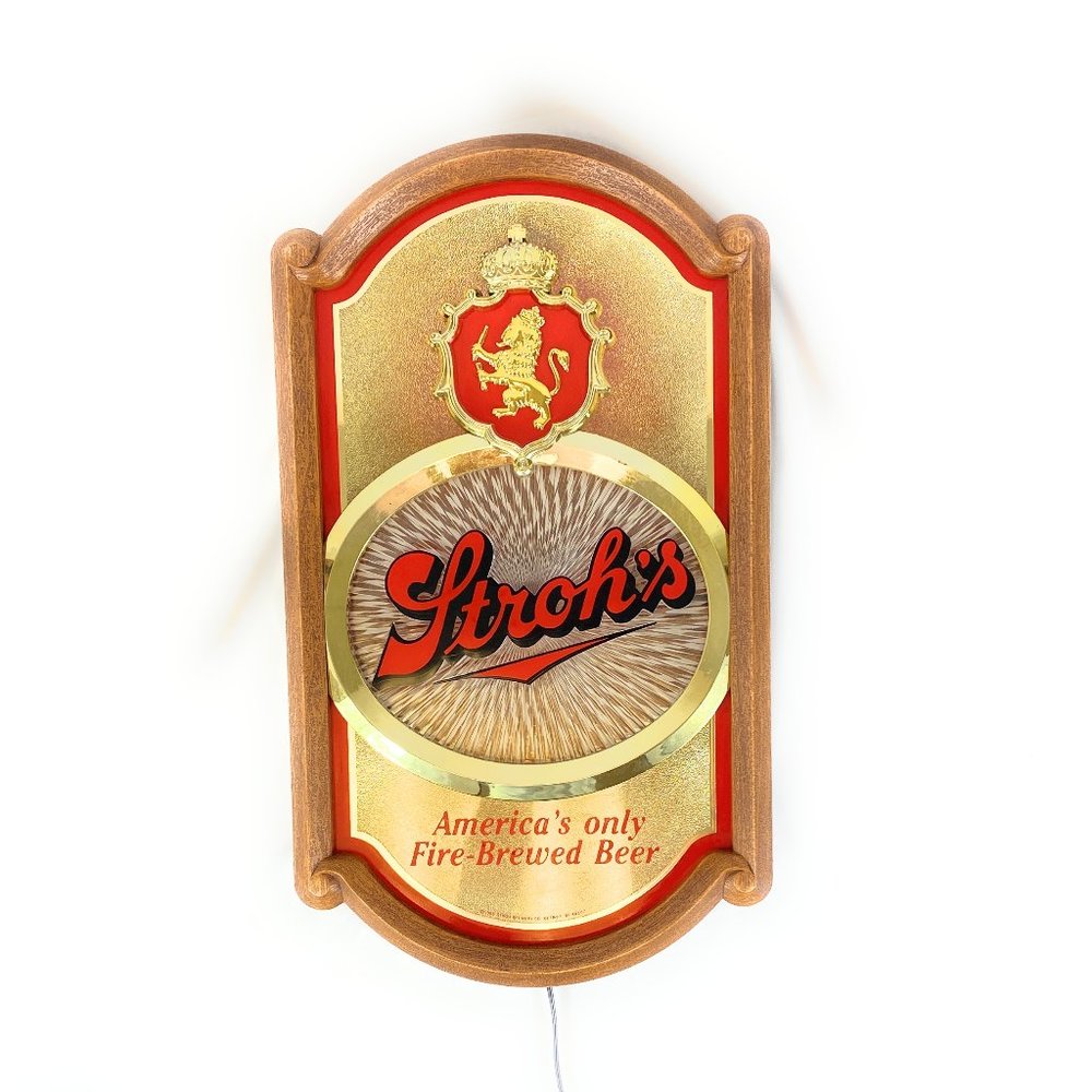 Vintage Stroh's LED Lighted Beer Sign *TESTED*